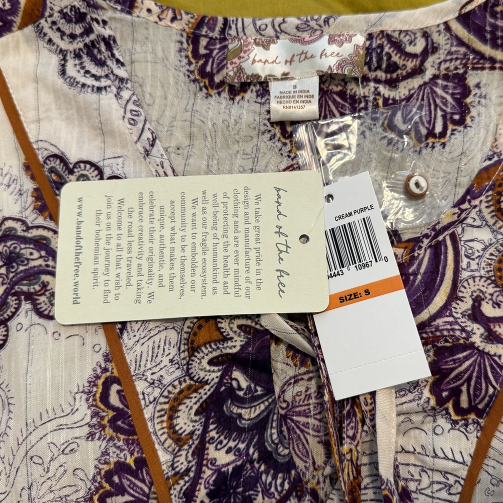 NWT Band of the Free Lyonette Paisley Wedding Guest Dress Sz S - Picture 7 of 8
